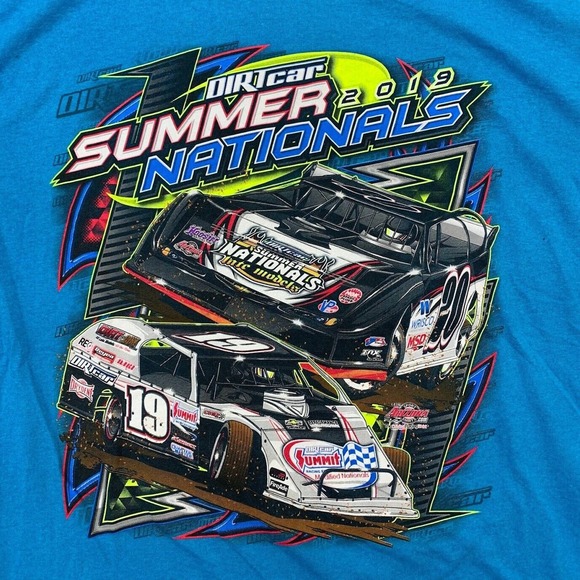 DIRTcar Summer Nationals Racing Graphic Tee Thrifted Vintage Style Size XL - Picture 2 of 9